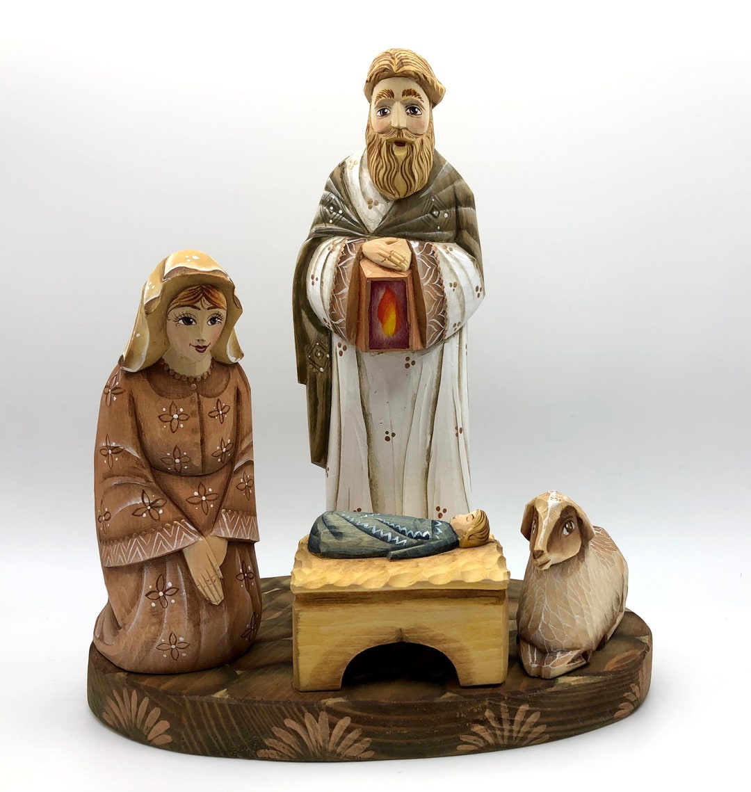Nativity Set Wood Handmade Hand Painted Etsy