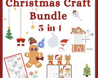 Christmas Craft Bundle l 5 Feiertagsbasteln (Print & Go!) Lustige Klassenzimmeraktivität