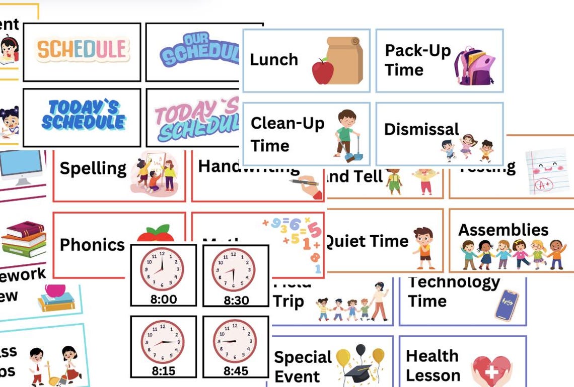 EDITABLE Visual Classroom Daily Schedule Cards | 90+ Cards | Classroom ...
