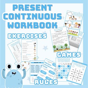 Present Continuous Progressive Tense Workbook | ESL Newcomer | Grammar Activity