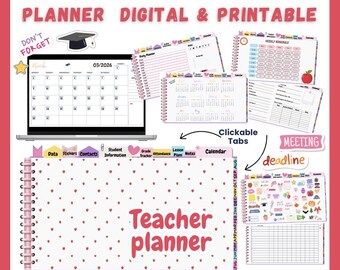 Bearbeitbarer Lehrerplaner 2025-2026 | Digital & Druckbar | Google Doc. Updatebar