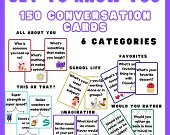 Eisbrecher Fragekarten: 150 Gesprächsstarter für Kinder (Printable Game)