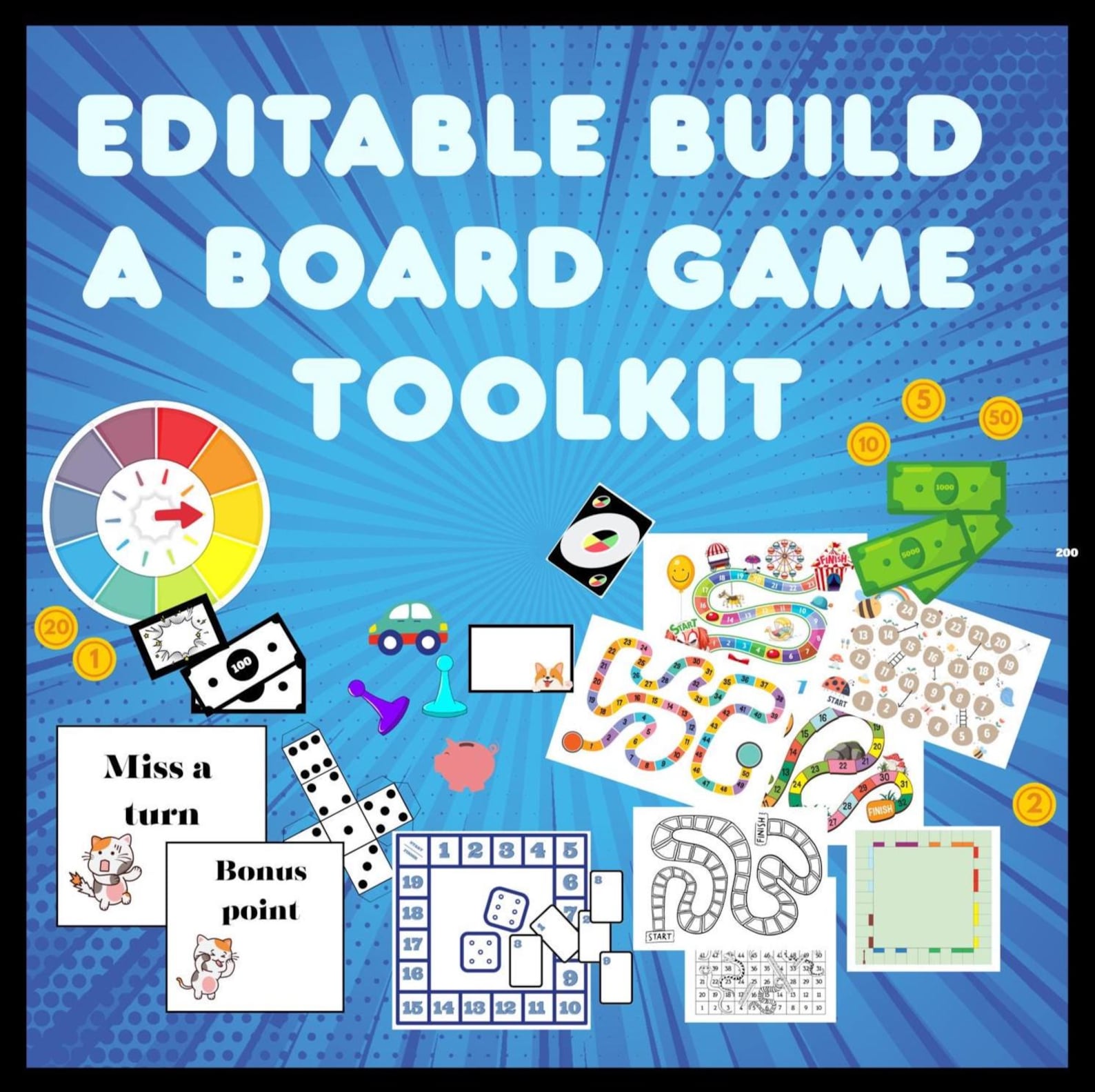 Editable Board Game Template: Fun ESL Classroom Activity (digital ...