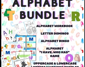 Alphabet bündel | Phonetik und Buchstaben Spiele | Arbeitsblätter zur Buchstabenerkennung