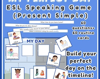 My Perfect Day - ESL ELL EFL Sprechspiel zur täglichen Routine (Present Simple) zum Ausdrucken