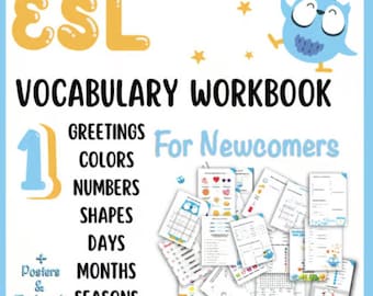 ESL-Einsteigervokabel-Arbeitsbuch | Grüße Farben Formen Tage Monate Jahreszeiten l Printable