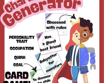 Character Generator Kartenspiel l Kreatives Schreiben l Geschichtenerzählen l Printable