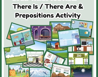 Es Gibt / Es Gibt ESL Grammatik Spiel | Druckbare Motiv Künstlerszene zum Sprechen & Schreiben