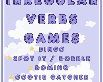 Unregelmäßige Verben Aktivitäten ESL ELL Spiele. Bingo, Dobble, Domino, Matching & mehr l Printable