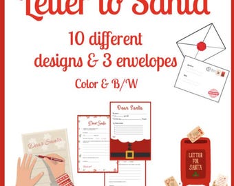Brief an Santa | Weihnachts-Schreib- und Bastelaktivität | 10 Designs und Umschläge