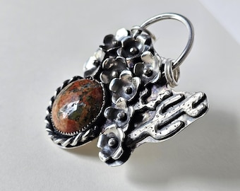 Natural Jasper Necklace Inspired by Flower Petals and Cactus