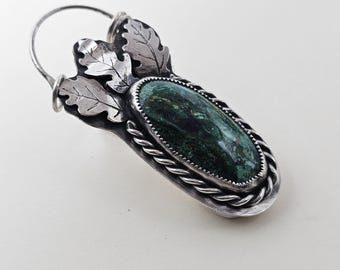 Natural Azurite Malachite Necklace | Sterling Silver | Handmade Unique Gemstone Jewelry