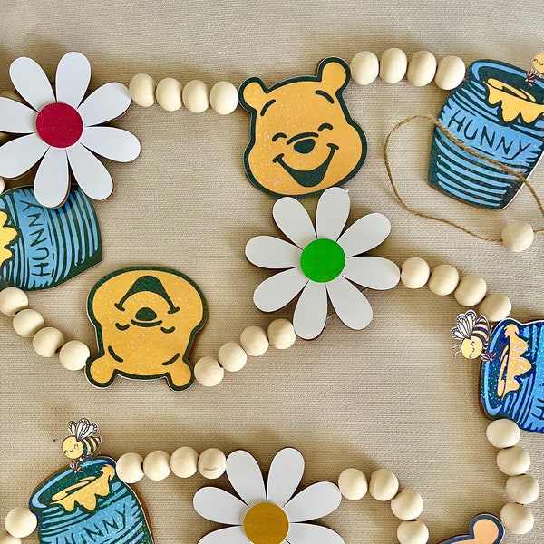 Winnie the Pooh GARLAND,  Baby Shower garland, Birthday Garland, classroom décor, Teacher gift, photo backdrop