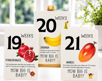 Pregnancy Milestone COUNTDOWN Cards: Weekly Baby Bump Tracker with Easel