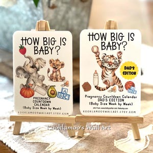 Pregnancy Countdown Cards: Family/Sibling Baby Growth Tracker with Easel