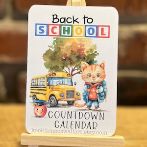 BACK to SCHOOL COUNTDOWN Calendar Mini Personalized End of Summer Countdown, Back to School After Holidays Countdown gift elementary teacher