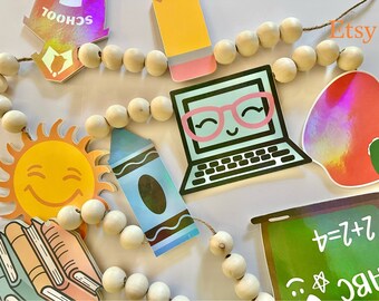 School Garland, Beaded Classroom Decor: Classroom, Playroom