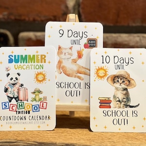END of SCHOOL COUNTDOWN Calendar 10-day Personalized Summer Vacation Countdown small gift Teacher End year gift student graduation Countdown