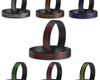 Emergency ID Bracelet - ID Wristbands - Customized Bands - Personalized id - Engraved - Alert ID Bracelets - Waterproof - Choose Your Color!