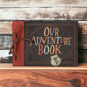 Our Adventure Book - Handmade DIY Family Scrapbook - Wedding Photo Album - Retro Travel Memory Book with Blank Paper 40 Pages - Scrapbook
