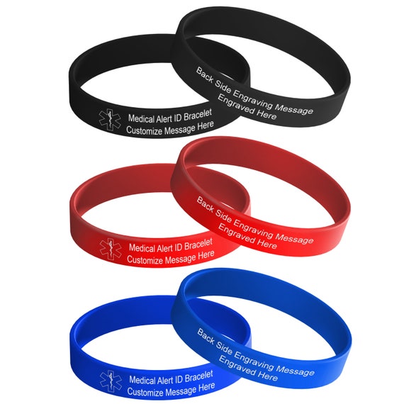 Emergency ID Bracelet ID Wristbands Customized Bands Personalized