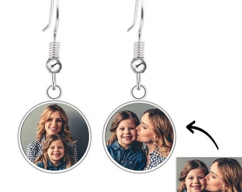 Personalized Photo Drop Earrings – Custom Picture Jewelry