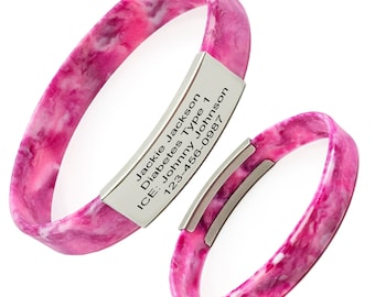 Medical Alert Bracelet - ID Bracelet- Personalized ID Bracelet - Custom Medical Alert ID Bracelet for Men Women - Custom id Bracelet