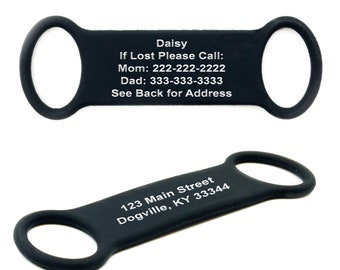 Silicone Slide-on Pet Tag - Customizable Silicone Pet Tag - Flexible Silicone Pet Tag - Durable Engraved Silicone Tag - Custom Engraved Tag
