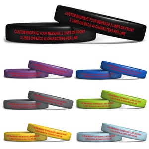 Emergency Alert ID Bracelet - ID Wristbands - Customized Bands - Personalized id - Autistic Band - Waterproof - Choose Your Color!