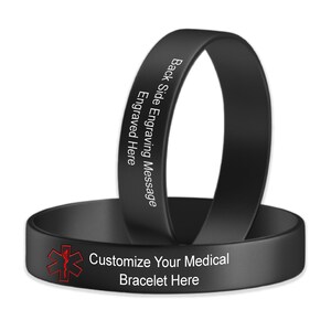 Personalized Medical Alert ID Bracelet - Customized Engraved with Your Medical Info - Sleek and Stylish Medical Alert ID Bracelet