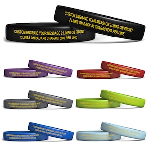 Pulsera de identificación con banda elástica - Bandas personalizadas - Pulsera de identificación personalizada - Pulseras de identificación de alerta - Identificación de alerta médica - ¡Elija su color!