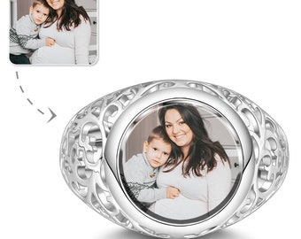 Custom Photo Ring - Picture Rings - Customized Photo Jewelry Ring - Cute Rings for Women - Photo Jewelry Ring - Picture memory ring