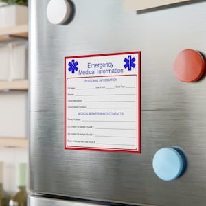 注目を集める医療警告冷蔵庫マグネット - 個人緊急医療情報 - 医療警告マグネット - 医療情報