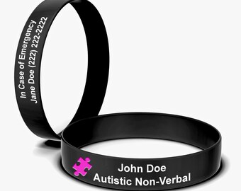 Handcrafted Autism Medical Bracelet With Puzzle Piece Unique
