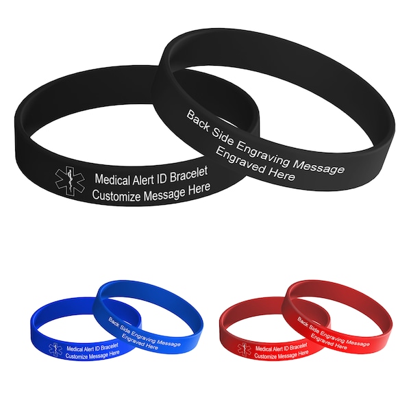 Medical Alert Bracelet - Silicone Bracelet - Medical Information ID Bracelet - Waterproof Bracelet - Medical Alert Bracelet Waterproof Kids