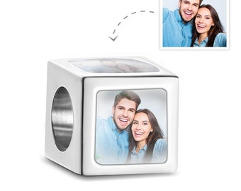 Personalized Pandora Photo Charm - Pandora Charms - Custom Pandora Photo Charm - Custom Charm - 3 Color options - 4 Sided Photo Charm