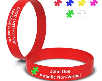Handcrafted Autism Medical Bracelet With Puzzle Piece Unique