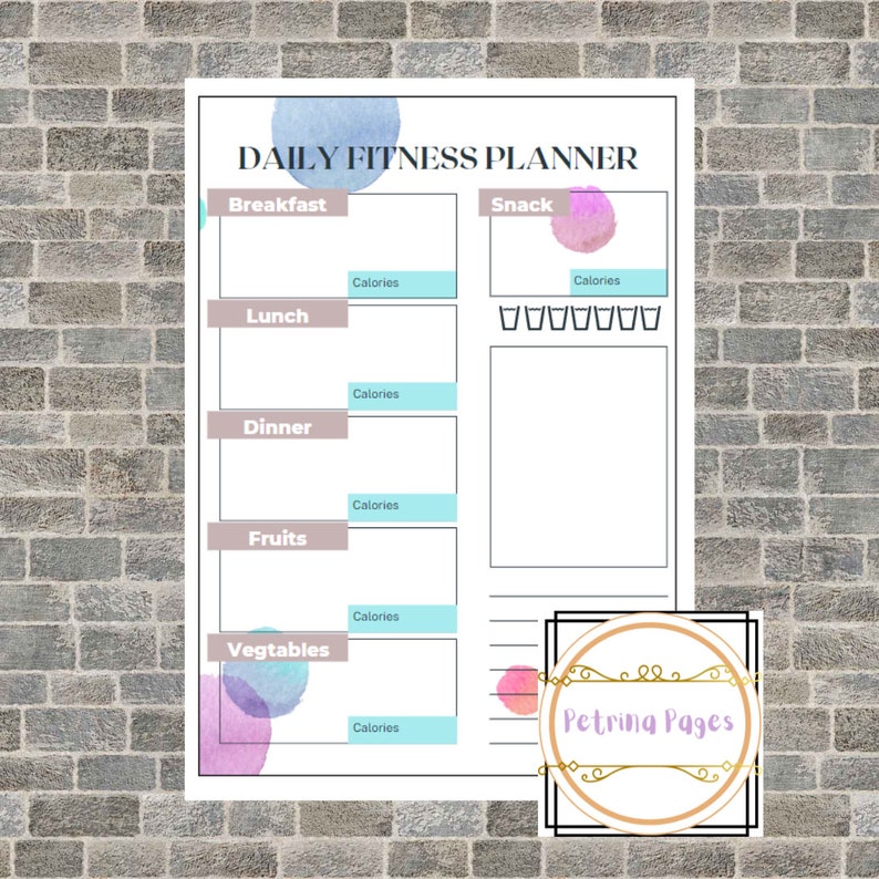 Printable A4 PDF Daily Fitness Planner - Etsy