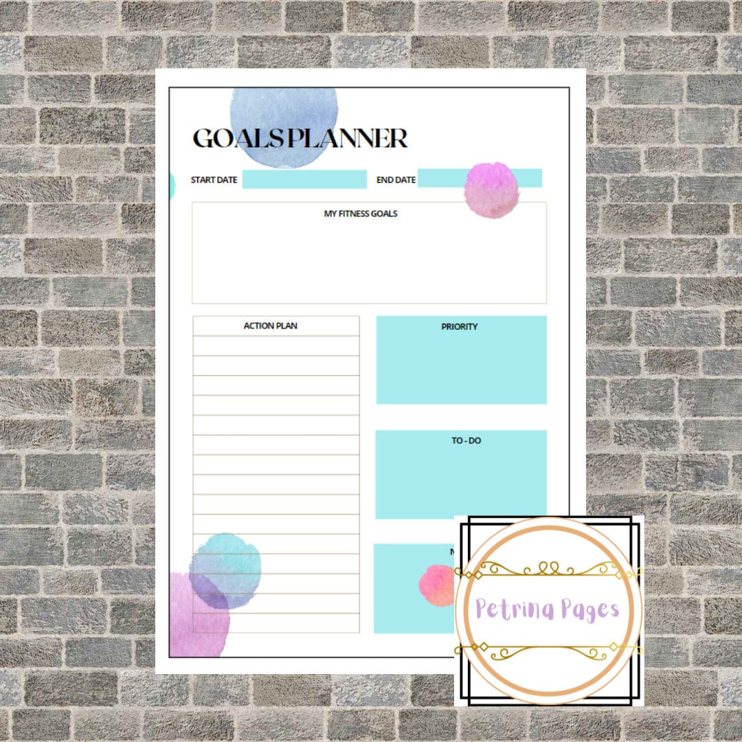 Printable A4 PDF - Goal Planner - Etsy