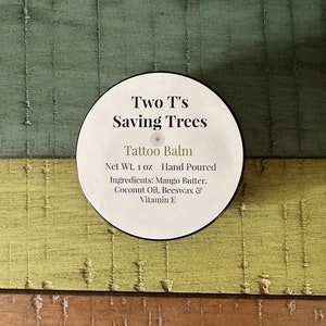 Tattoo Balm | Natural Tattoo Aftercare | Fragrance Free Healing Ointment | Revives Old Ink | Handmade Organic Tattoo Care