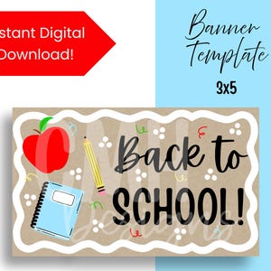 Plantilla de pancarta de regreso a clases: Pancarta pintada a mano (Descarga en PDF) - Editable