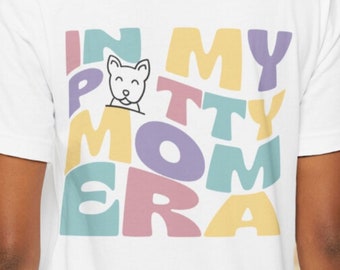 Pitty Mom Era Shirt | Multicolor Text Front Pocket Design TShirt| Wavy Retro Font Back Graphic T | Unisex Sizes Bella+Canvas Top | S-3XL Tee