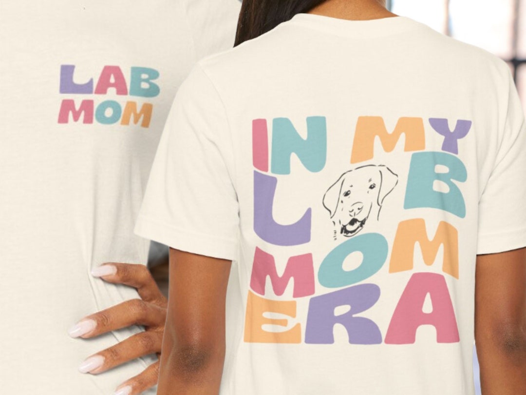 Lab Mom Era Shirt Multicolor Text Front Pocket Design Tshirt Wavy Retro ...