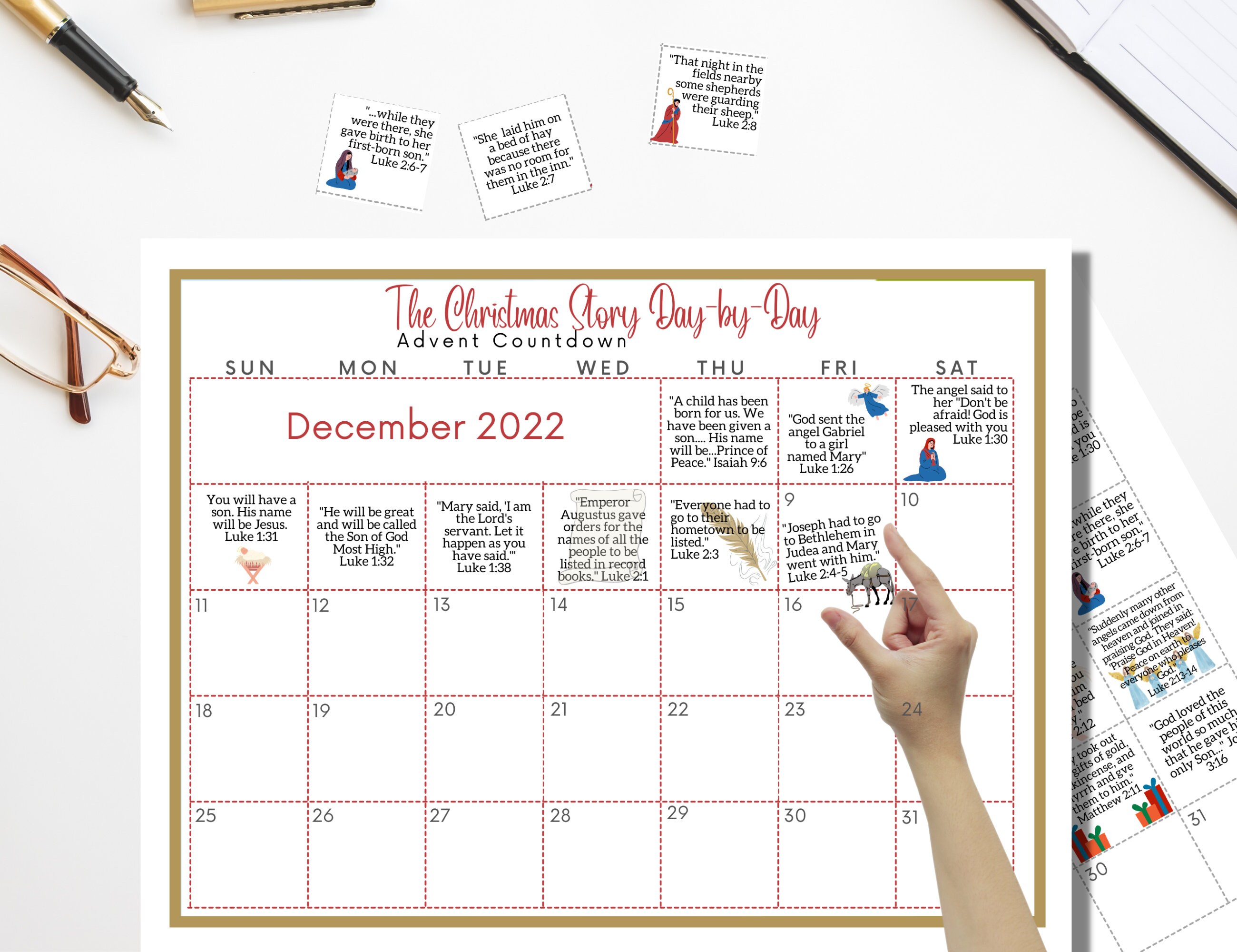 Printable Advent Calendar With Bible Verses and Scripture - Etsy