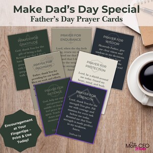 Cartões de Oração para o Dia dos Pais – 7 Orações para Imprimir para o Seu Pai Favorito | Presente Cristão Cheio de Fé da Esposa ou dos Filhos | Download Instantâneo