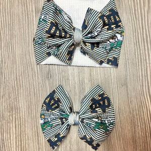 Stripes Notre Dame Baby Headwrap or Bow