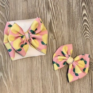 Pink Lemonade Baby Headwrap- Summer Time Bow