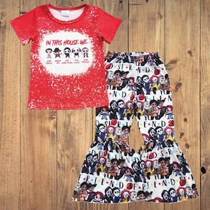 In This House... Horror FRIENDS Girl Boutique Outfit, Halloween Baby Girl
