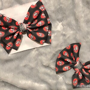 Black San Francisco 49ers Football Baby Headwrap- Football Bow