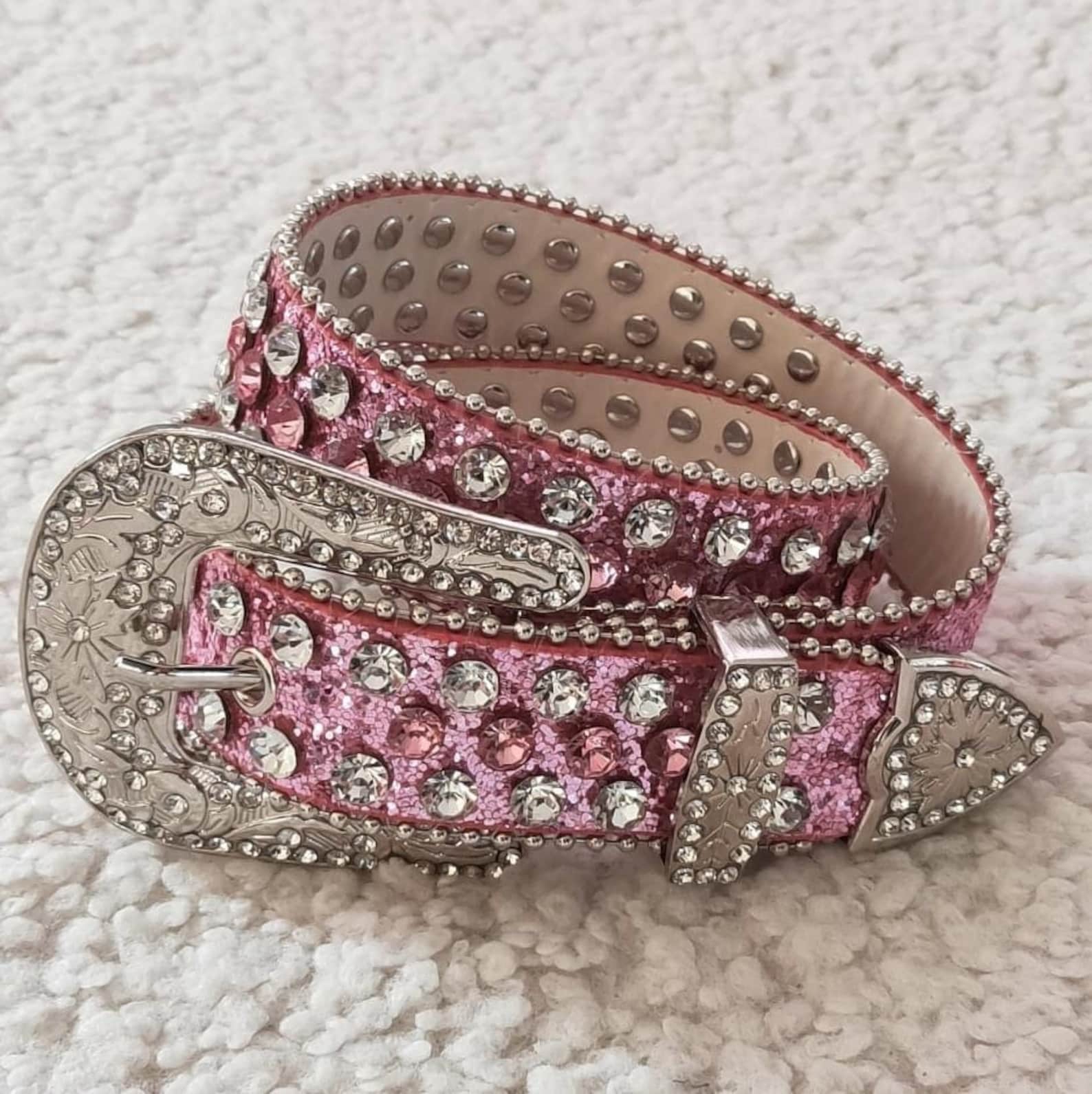 Pink Rhinestone Western Belt for Girls Cowgirl Western Belts Etsy